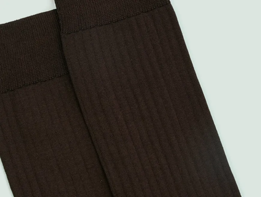 Chaussettes côtelées fil d'Écosse