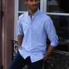 Chemise chambray Émile bleu ciel