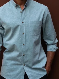 Chemise chambray Émile verte
