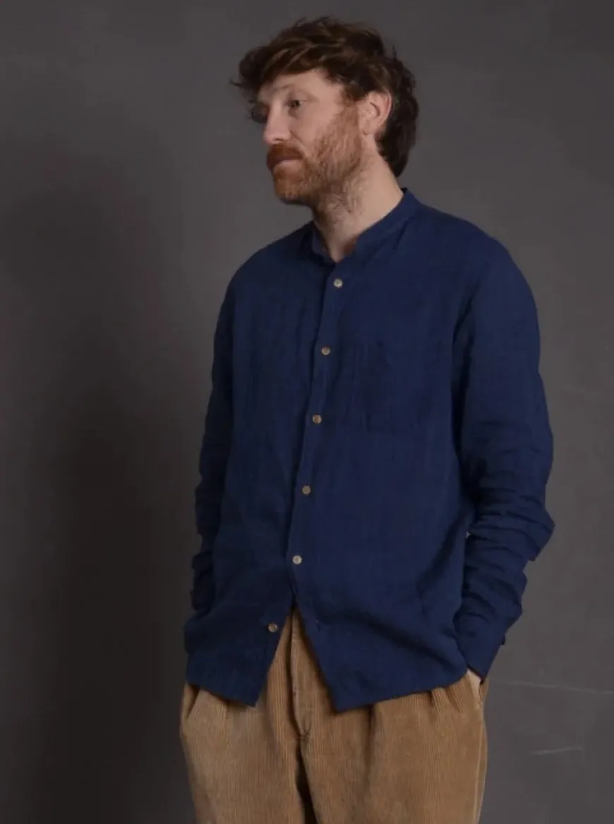 Chemise lin Capri Mao indigo