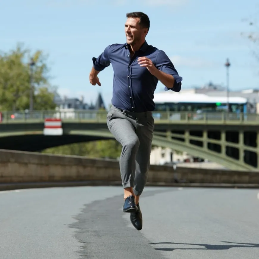 City pant sportif Walter gris chiné