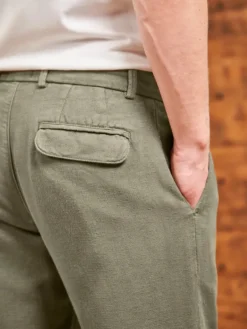 Jogpant Gaston coton et lin kaki