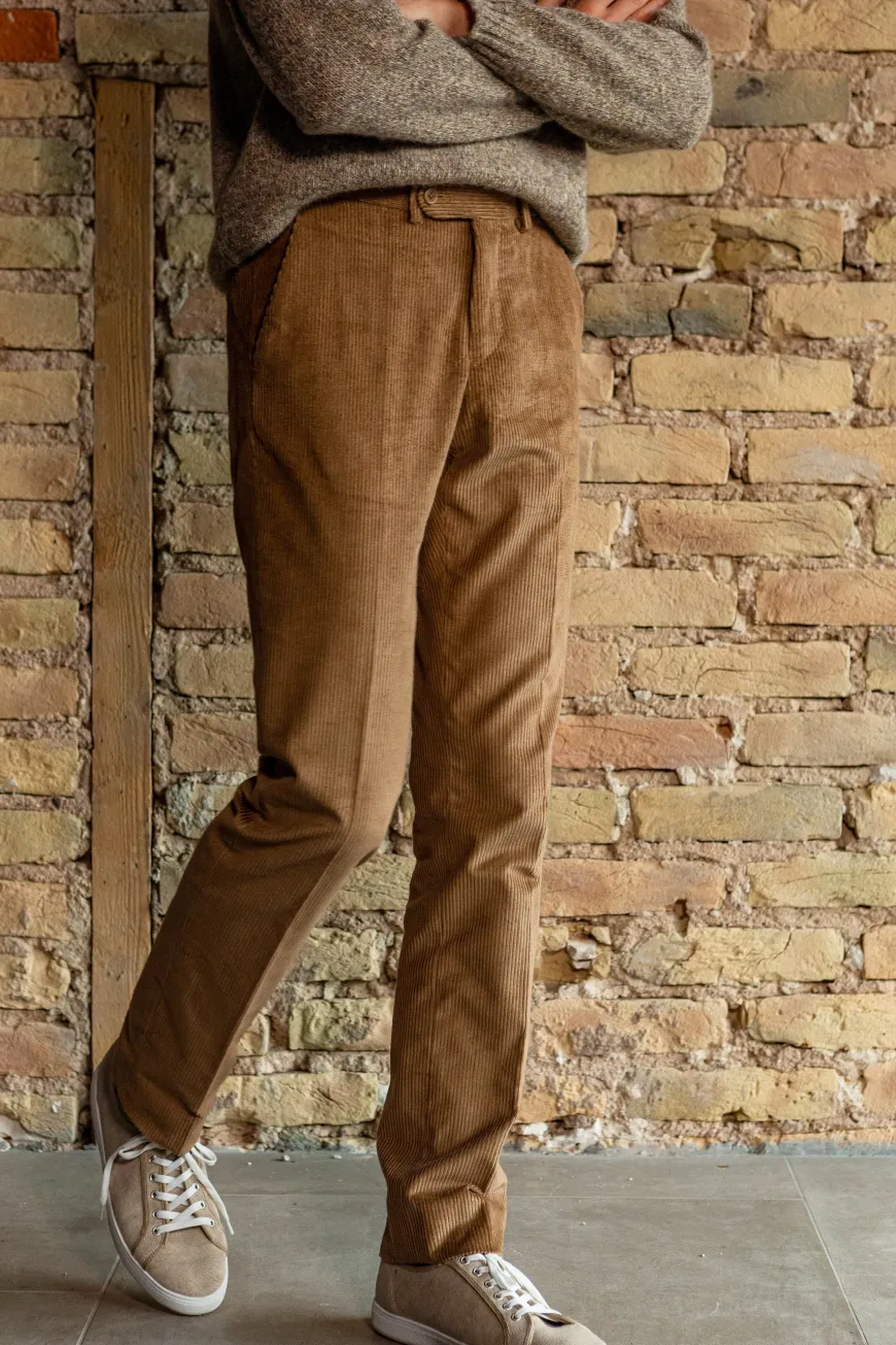 Pantalon velours côtelé anglais beige