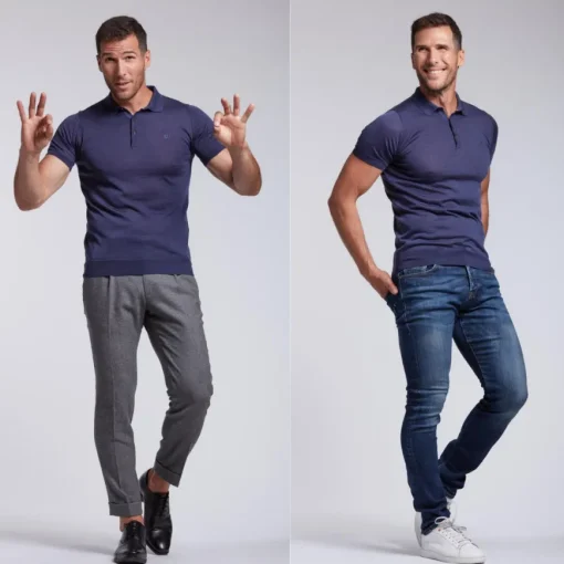 Polo sportif Arguin bleu denim