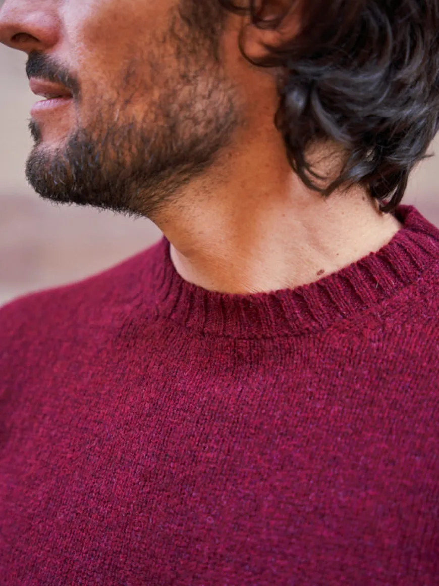 Pull Allan en laine bordeaux