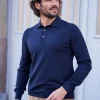 Pull en laine col polo Jonas bleu marine