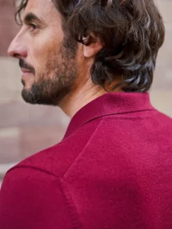 Pull en laine col polo Jonas bordeaux