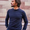 Pull en laine col rond Gabin bleu marine