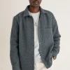 Sur-chemise Leno larger Smoky blue