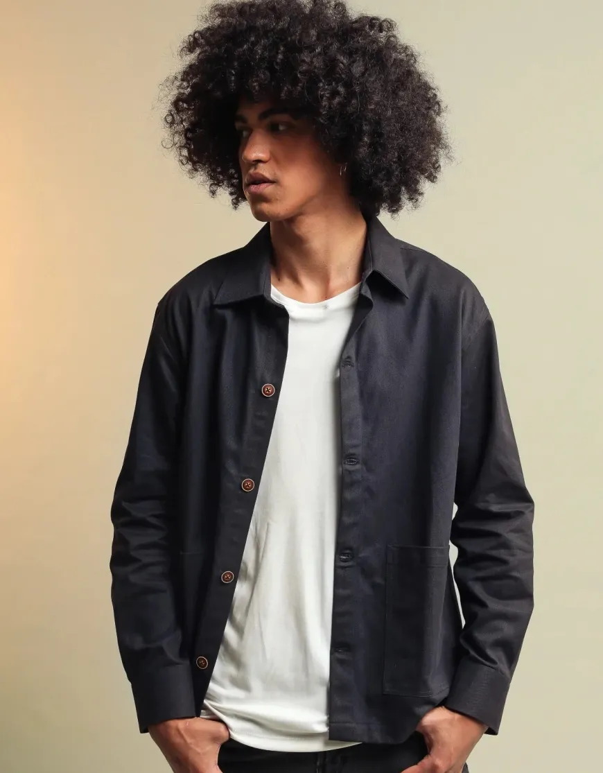 Surchemise workwear Pima bleue