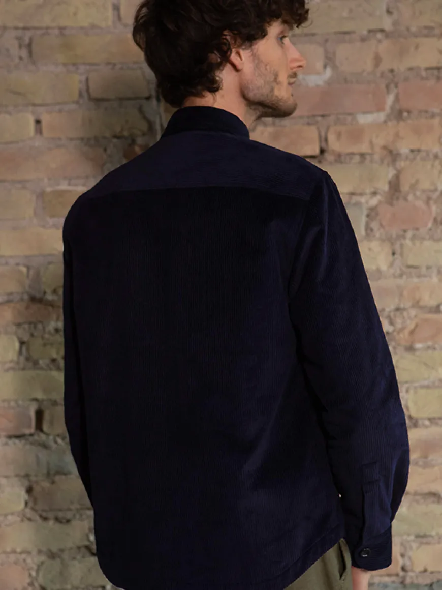 Sur-chemise Zach corduroy bleu marine