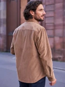 Sur-chemise Zach corduroy beige