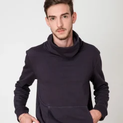 Sweat col haut navy
