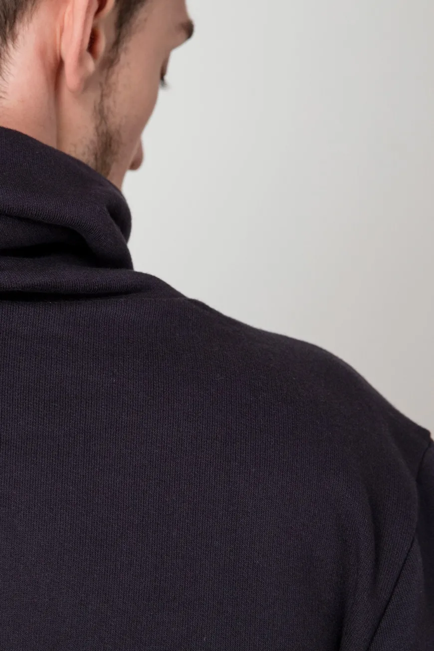 Sweat col haut navy