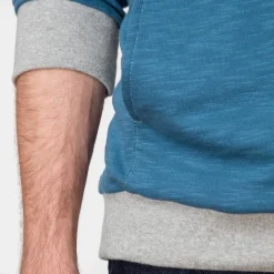 Sweat col haut turquoise