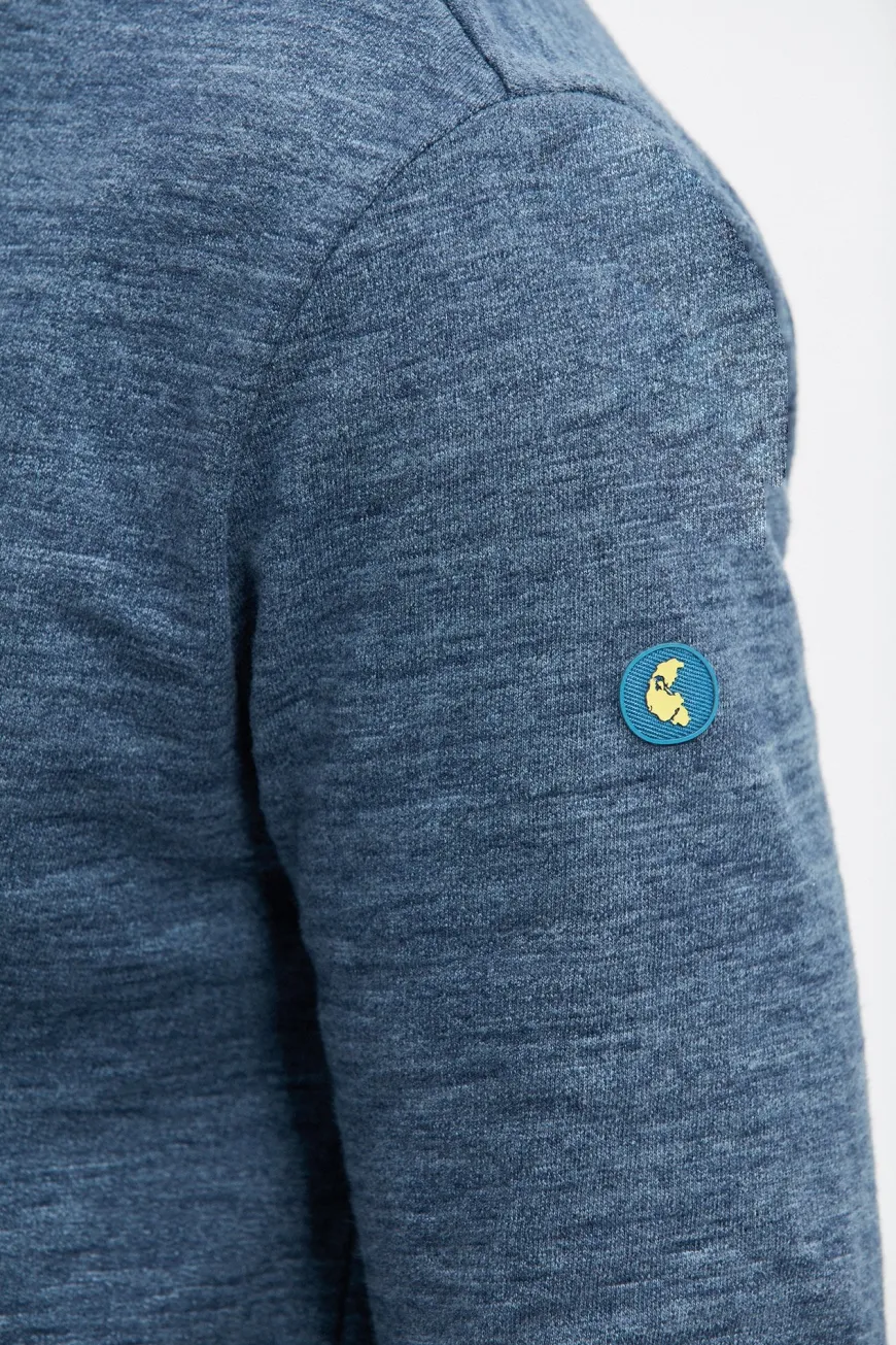 Sweat col rond bleu - gris