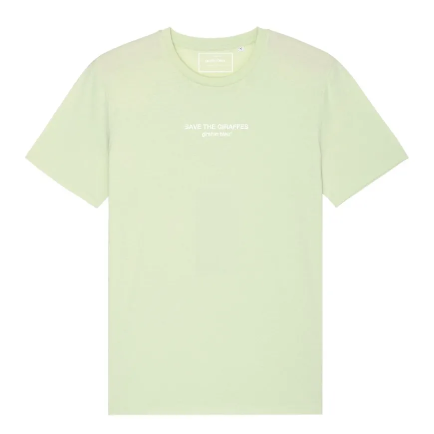 Tee-shirt bio vert pistache "Save The Giraffes"