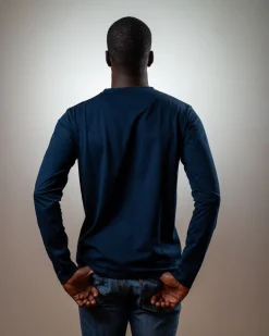 T-shirt Manches Longues Bleu Marine