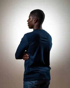 T-shirt Manches Longues Bleu Marine