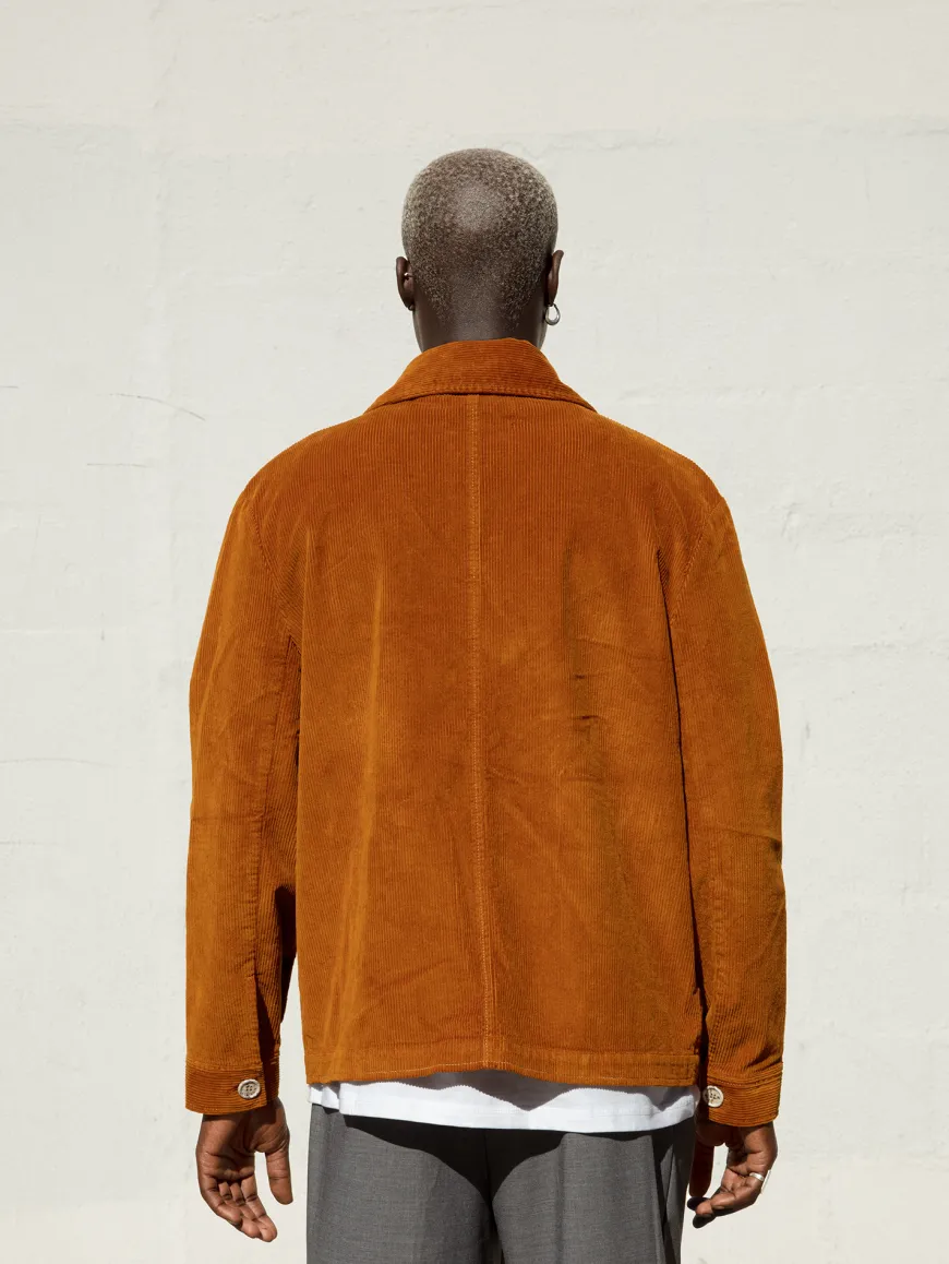 Veste velours côtelé fauve