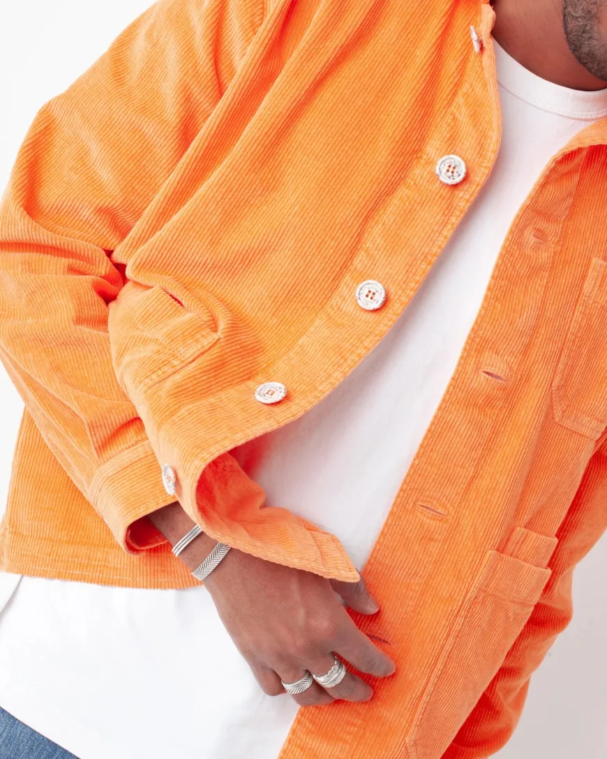 Veste velours côtelé mandarine