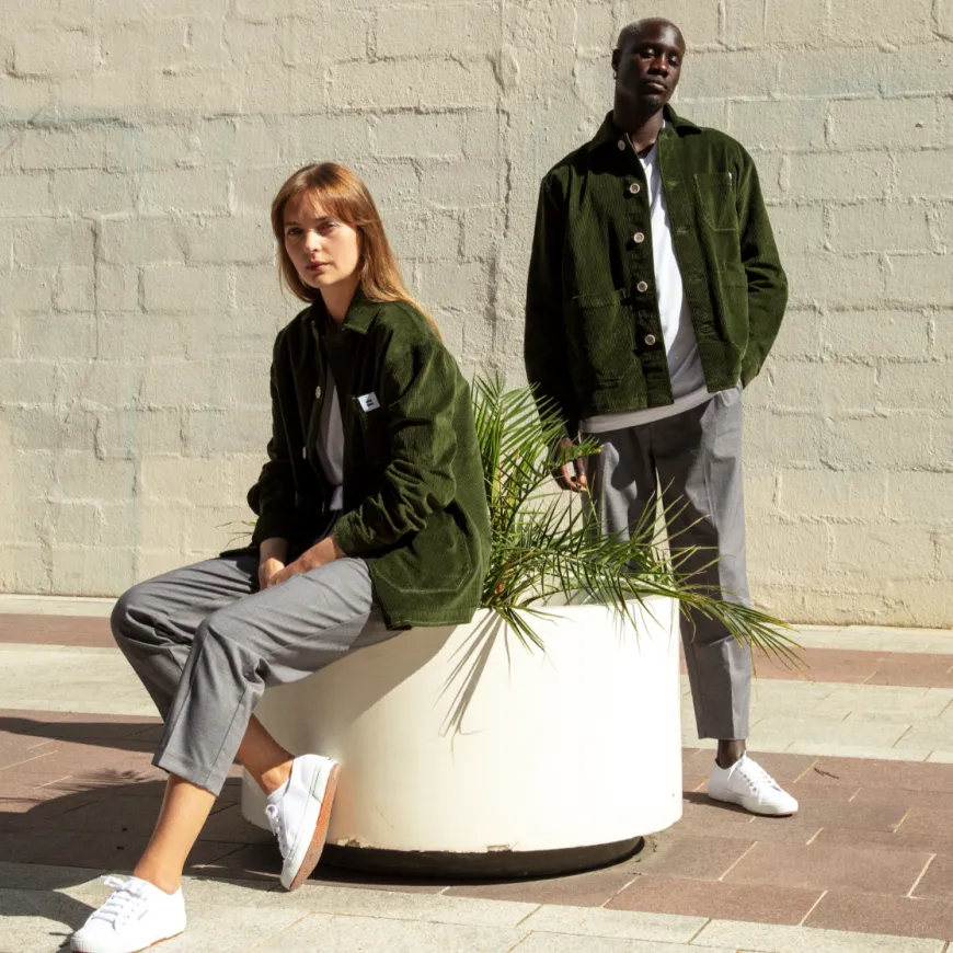 Veste velours côtelé olive